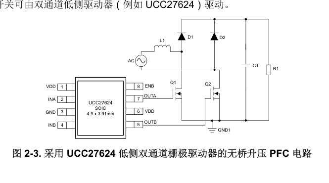 PFC 功率因数校正 13 TI 图 2-3:无桥升压 PFC